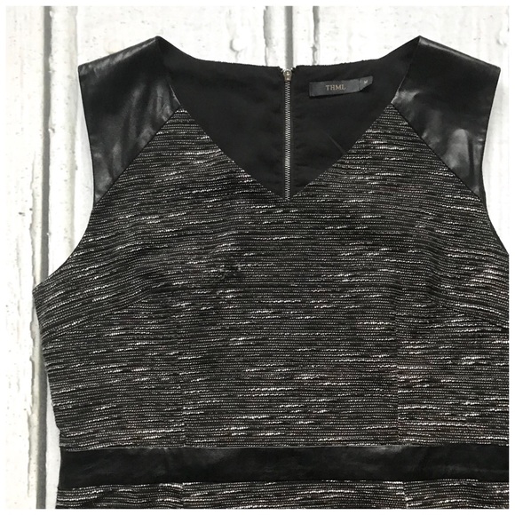 THML textured dress with faux leather accents - Picture 2 of 2
